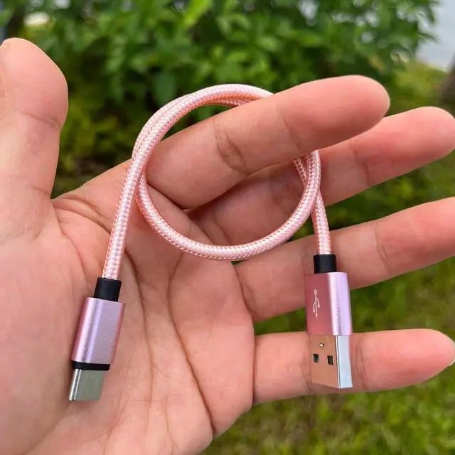 Alt view image 13 of 14 - USB C Cable 1ft 4-Pack 3A Fast Charging USB A to USB C Cord Nylon Braided Compatible with Galaxy A10e A20 A20S A51 S20 S10 S9 S8 Note 10 9 8 Moto G7 G8 Pixel 3 V30