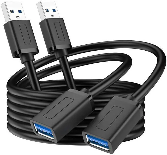 Alt view image 8 of 14 - 2 Pack USB Extension Cable-3.3FT USB 3.0 Extension Cable Male to Female Cord High Data Transfer Compatible with Webcam USBKeyboard Hard Drive Printer Camera and More