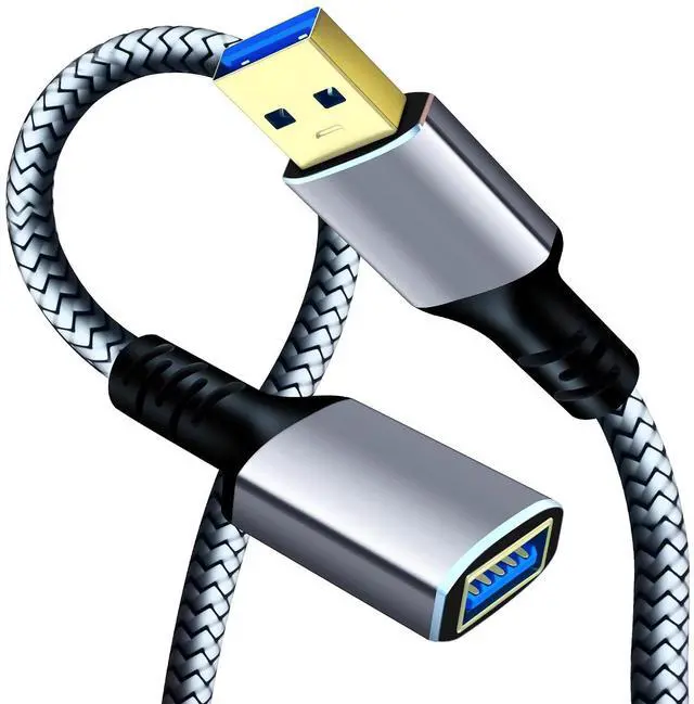 Alt view image 8 of 14 - USB 3.0 Extension Cable 5Ft USB 3.0 High Speed Extender Cord Type A Male to A Female for Xbox USB Hard Drive Card Reader Printer Keyboard (Silver 5Ft)