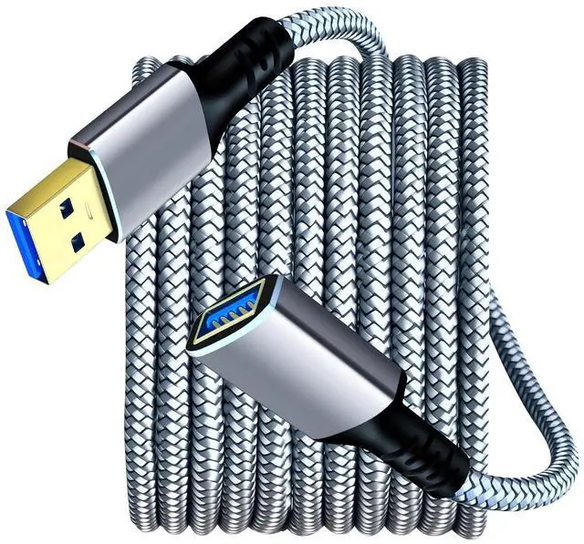 Alt view image 10 of 14 - USB 3.0 Extension Cable 5Ft USB 3.0 High Speed Extender Cord Type A Male to A Female for Xbox USB Hard Drive Card Reader Printer Keyboard (Silver 5Ft)