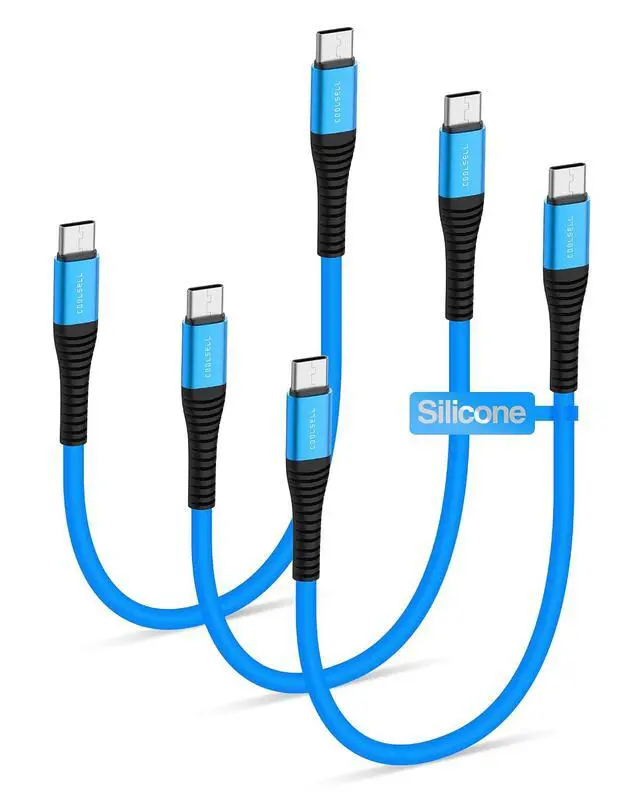 Alt view image 8 of 14 - 1ft Short USB C Cable 3 Pack Silicone 60W Fast Charging Cord USB C to Type-C Compatible with iPhone 17/16/15 Galaxy S23 S22 Google Pixel for Power Bank/Car/Office/Travel