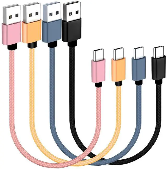 Alt view image 14 of 14 - USB C Cable 1ft 4-Pack 3A Fast Charging USB A to USB C Cord Nylon Braided Compatible with Galaxy A10e A20 A20S A51 S20 S10 S9 S8 Note 10 9 8 Moto G7 G8 Pixel 3 V30