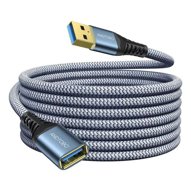 Alt view image 8 of 8 - USB Extension Cable 16ft USB 3.0 Type A Male to Female Extender Cables High-Speed Data Transfer 5Gbps Compatible with Gamepad Printer Webcam USB Keyboard Hard Drive