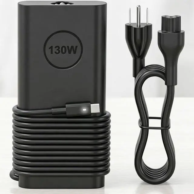 Alt view image 8 of 14 - 130W USB C Laptop Charger Compatible with Dell XPS 15 17 9575 9500 9510 9520 9530 9700 9710 9720 9730 Precision 5530 5550 5560 5570 5750 5760 5770 Latitude 5401 5411 5501 5511 5520 Power Supply Cord