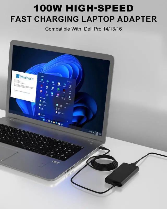 Alt view image 12 of 13 - 100W USB C Laptop Adapter Charger Compatible with Dell Pro 14 13 16 Plus 2-in-1/Rugged 14 13 Premium RB14250 PC14250 PC14255 PC16250 PB14250 PB14255 PB16250 PA13250 PA14250 Power Supply