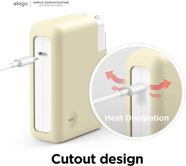 Alt view image 10 of 14 - MacBook Charger Cover for MacBook Pro 140W USB-C Power Adapter Compatible with MacBook Pro 16 Models (20212026) Extra Protection Precise Cutout (Classic White)