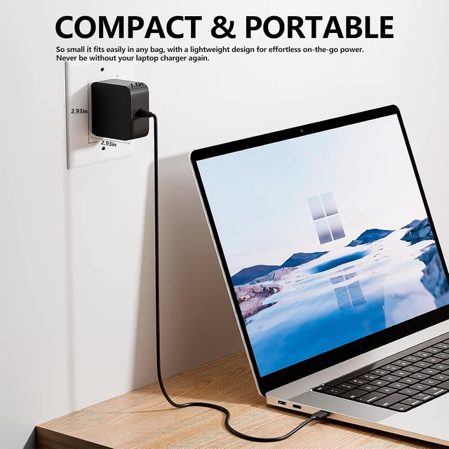 Alt view image 3 of 7 - 65W 45W USB C Laptop Charger Compatible with Chromebook/Zenbook