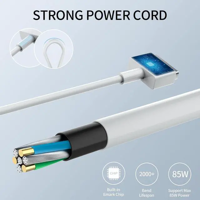 Alt view image 13 of 13 - MacBook Pro Charger - 85W Replacement AC 85W T-Type Interface Power Adapter Mag 2. Laptop Charger Compatible with MacBook Pro and MacBook Pro 13-inch - 15-inch (2012-2017 Models)
