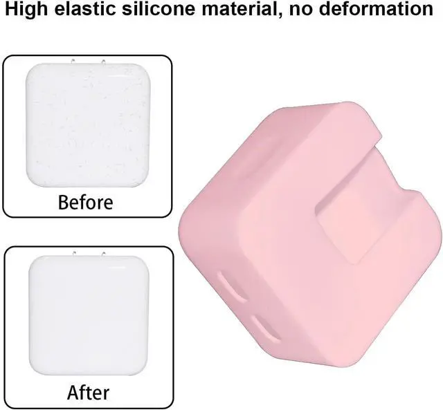 Alt view image 10 of 13 - 35W Dual USB-C Port Soft Silicone Power Adapter Sleeve Case for MacBook Air 13.6/ 15 inch A3240 A3113 A2681 A3241 A3114 A2941 2025-2022 M4 M3 M2 Chip 35W Dual USB-C Port Charger Protective Cover Pink