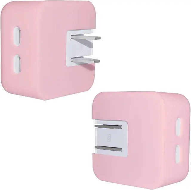 Alt view image 13 of 13 - 35W Dual USB-C Port Soft Silicone Power Adapter Sleeve Case for MacBook Air 13.6/ 15 inch A3240 A3113 A2681 A3241 A3114 A2941 2025-2022 M4 M3 M2 Chip 35W Dual USB-C Port Charger Protective Cover Pink