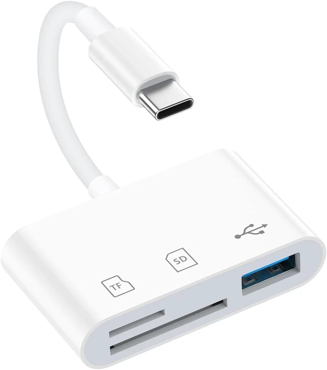 Main image of SD Card Reader for iPhone 17 16 15 3 in 1 SD/Micro SD Memory Card