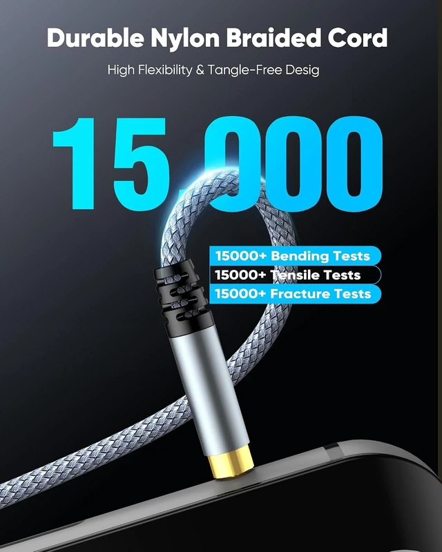 Alt view image 5 of 7 - Aux Cord, 3.5mm Aux Cable Hi-Fi Sound for Headphone Car 4ft/1.2m