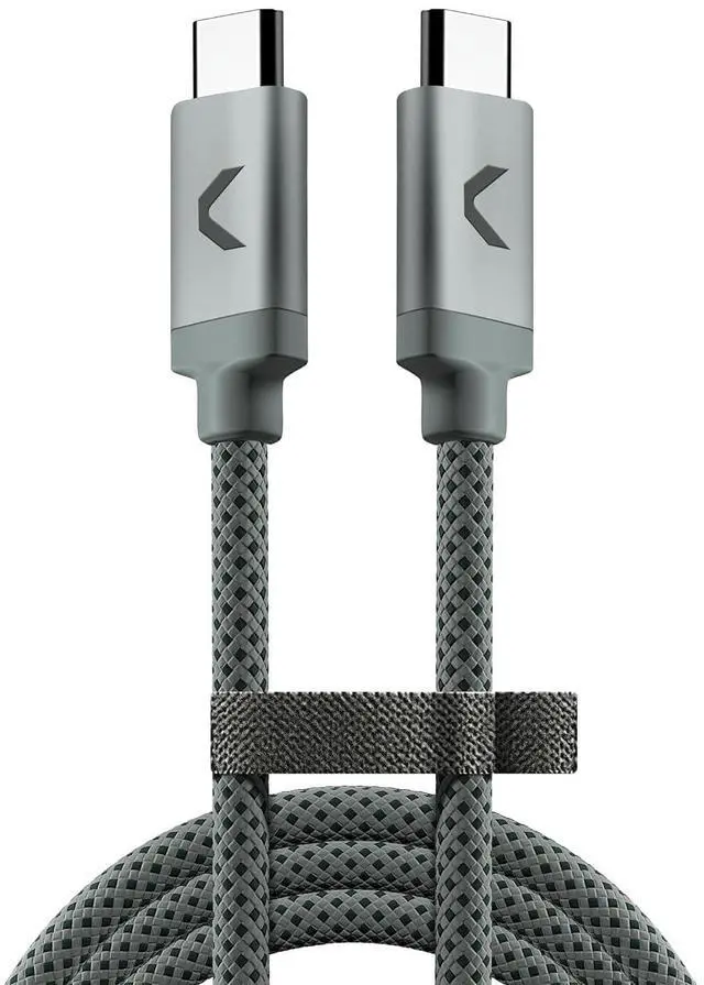 Alt view image 8 of 14 - Chain Nylon Cable 100W USB-C to USB-C USB 3.2 6.5ft Muted Gray