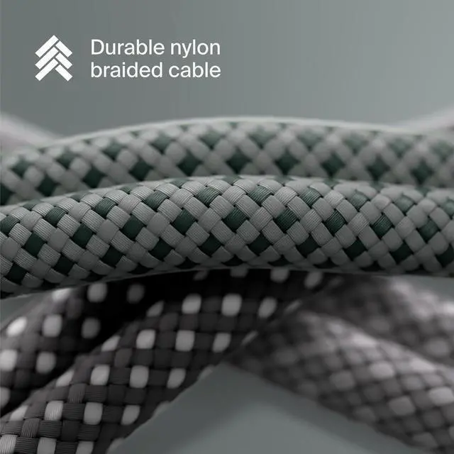 Alt view image 10 of 14 - Chain Nylon Cable 100W USB-C to USB-C USB 3.2 6.5ft Muted Gray