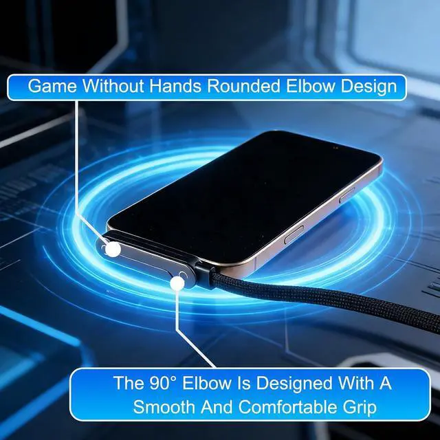 Alt view image 10 of 14 - Sideways Phone Charger 240W Fast Charging Cable 2-in-1 Invisible Holder Charger Cable with Built-in Phone Stand for Smartphones Tablets (1Pc C-C)