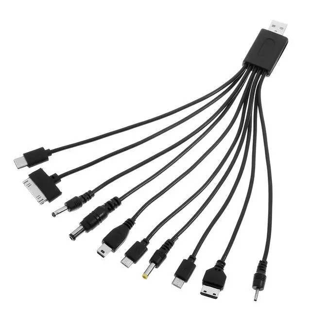 Alt view image 8 of 14 - 10 in 1 USB Cables Universal USB to Multi Plug Cell Phone Charger Universal Multiple Charging Cord Charging Cable with 10 Ports for Cell Phones Speaker MP3 MP4