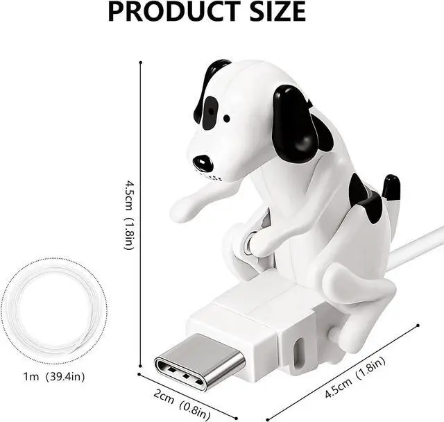 Alt view image 8 of 12 - Funny Dog Fast Charger Cable - Portable Stray Dog Toy Smartphone USB Charging Cable for iPhone Type-C Various Models Phones