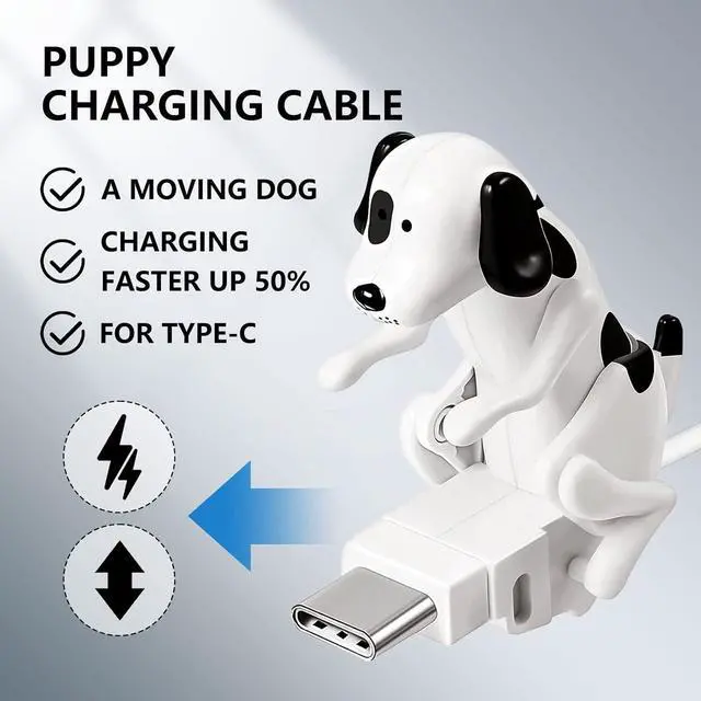 Alt view image 9 of 12 - Funny Dog Fast Charger Cable - Portable Stray Dog Toy Smartphone USB Charging Cable for iPhone Type-C Various Models Phones