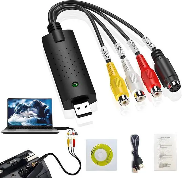 Main image of Capture Card USB Video Capture Card Device Audio Video Converter Grabber for RCA to USB-Convert VHS Mini DV VCR Hi8 DVD to Digital for PC TV Tape Player Camcorder MAC Windows Vista Compatible