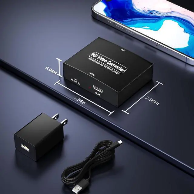 Alt view image 7 of 7 - Component to Hdmi Converter YPbPr + R/L Audio to HDMI Converter Aluminum Alloy RGB to Hdmi Adapter 5RCA RGB Video Audio Converter Support 1080p 60Hz for PS2/PS3/Xbox 360