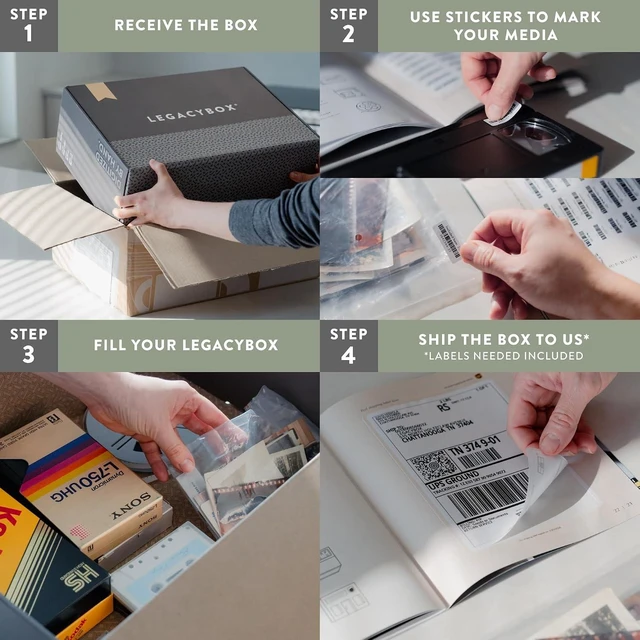 Alt view image 2 of 7 - 3 Items | Transfer Old Media to Digital | VHS to Digital Converter | Photo Slides and Negatives | Camcorder Tapes Film Reels Audio Cassettes | Cloud USB or DVD