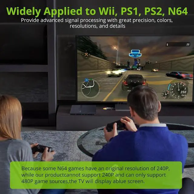 Alt view image 4 of 7 - RCA to HDMI Converter 1080P AV to HDMI Converter 16:9/4:3 Conversion Mini Composite CVBS Audio Video Adapter Supports PAL/NTSC for Wii/PS1/PS2/N64/Xbox