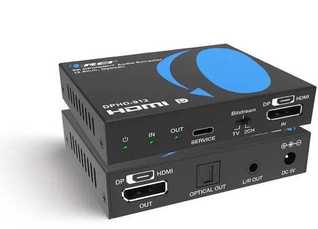 Main image of 8K DP|HD Audio Extractor & Converter SPDIF + 3.5mm Output HDCP 2.3 8K@30Hz DP / 4K@60Hz HDMI Dolby Digital/DTS CEC HDR Dolby Vision (DPHD-912)