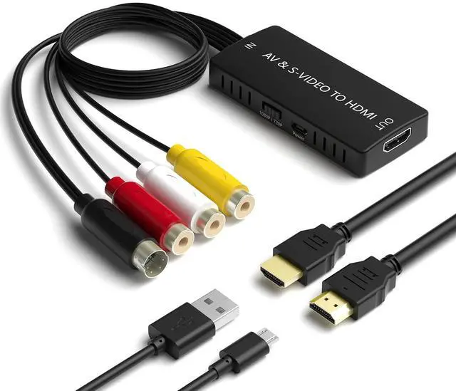 Main image of RCA/S-Video to HDMI Converter S Video+ AV to HDMI Converter with (RCA and Svideo Integrated) Compatible for PAL/NTSC/TV/PC/PS1/PS2/ STB/Xbox/VHS/VCR/DVD