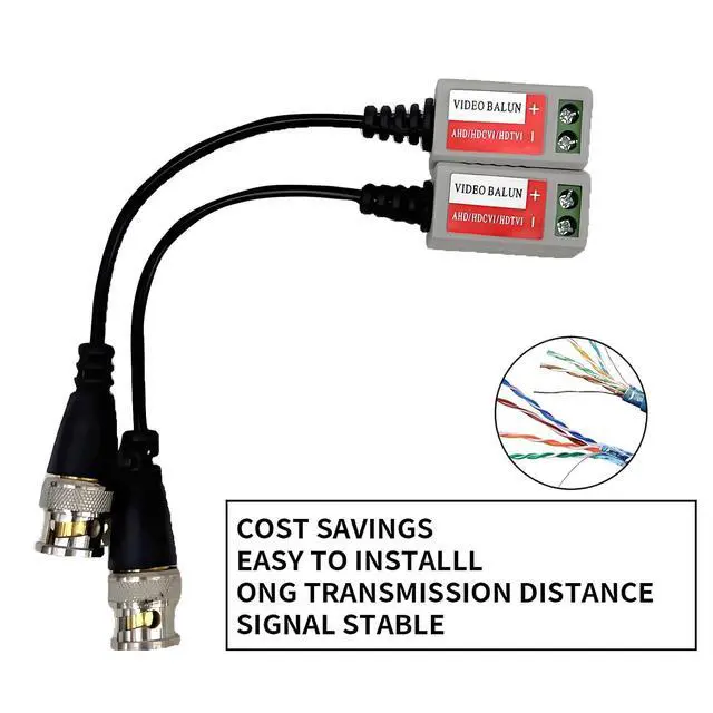 Alt view image 4 of 5 - Video Balun Connectors 10 Pairs Cat5 HD Mini CCTV BNC Passive Transceivers for CCTV Security Camera System (10 Pack Video balun202)