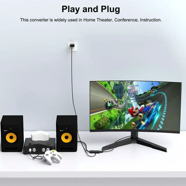 Alt view image 5 of 7 - RCA/S-Video to HDMI Converter S Video+ AV to HDMI Converter with (RCA and Svideo Integrated) Compatible for PAL/NTSC/TV/PC/PS1/PS2/ STB/Xbox/VHS/VCR/DVD