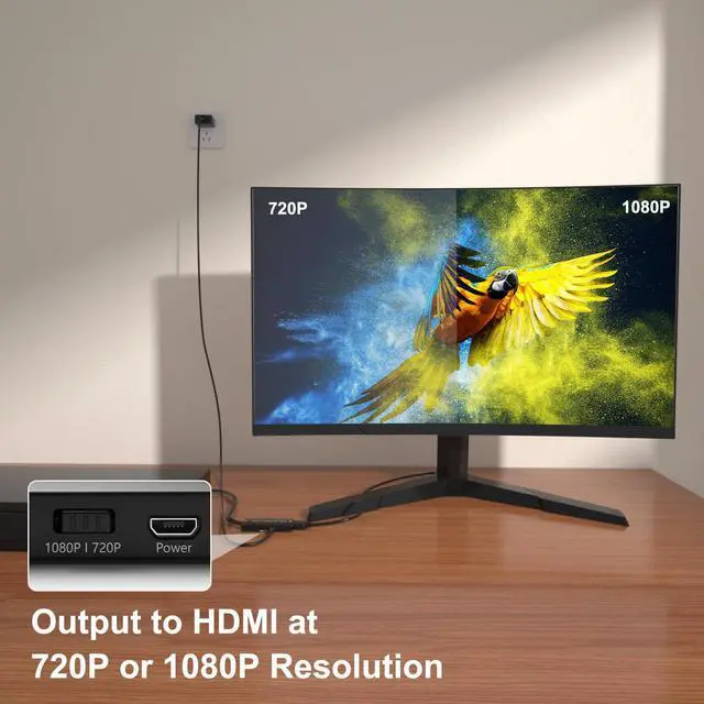 Alt view image 4 of 7 - RCA/S-Video to HDMI Converter S Video+ AV to HDMI Converter with (RCA and Svideo Integrated) Compatible for PAL/NTSC/TV/PC/PS1/PS2/ STB/Xbox/VHS/VCR/DVD