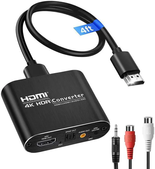 Main image of avedio Links HDMI ARC Audio Extractor Converter 4K@60Hz HDMI to Optical Toslink SPDIF + 3.5mm AUX Jack Stereo Audio Adapter Converter Splitter Inserter Embedder Support HDCP2.2 Digital PCM DTS 5.1