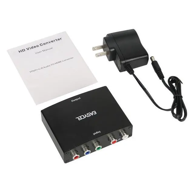 Alt view image 7 of 7 - Component to HDMI Converter with 1.2 Meter HD Cable 1080P 5RCA YPbPr to HDMI Converter