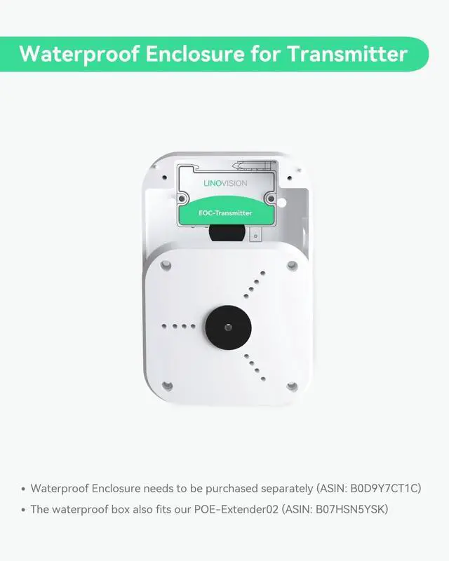Alt view image 6 of 7 - LNOVISION LongReach PoE over Coax EoC Converter, IP Ethernet over Coax | Up to 3000ft | Power and Data over RG59 Coax | Upgrade Analog CCTV to IP | Plug and Play | 3-Year Warranty