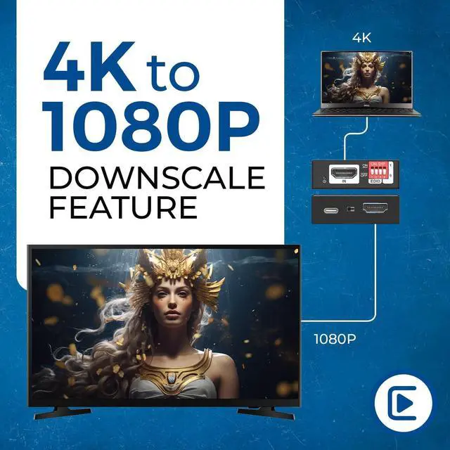 Alt view image 5 of 7 - XD-3000 HDMI Downscaler 18Gbps HDMI 2.0 Converter with 4K@60Hz (4:4:4) HDCP 2.2 EDID Management CEC Block USB-C Power