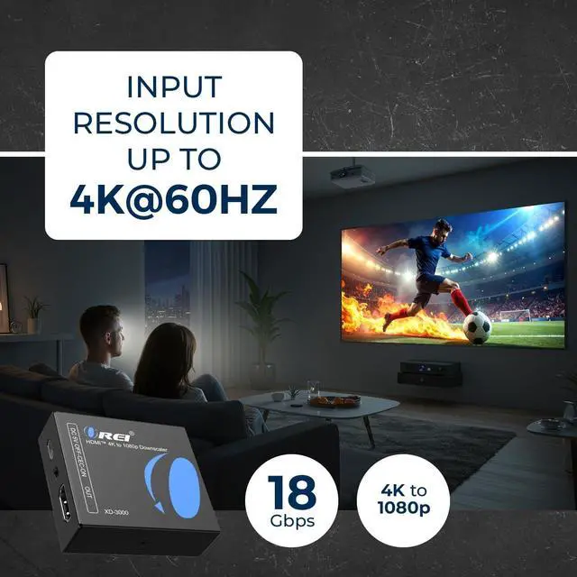 Alt view image 7 of 7 - XD-3000 HDMI Downscaler 18Gbps HDMI 2.0 Converter with 4K@60Hz (4:4:4) HDCP 2.2 EDID Management CEC Block USB-C Power