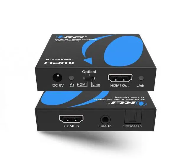 Main image of 4K HDMI Audio Embedder Audio Embedder Inserter Digital Analog Audi + DVI to HDMI Support TOSLINK Optical 3.5mm Jack AUX Sound Input 4K60Hz 18Gbps HDR HDCP2.2