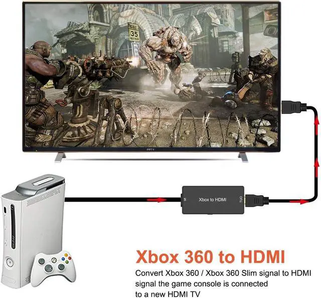 Alt view image 4 of 6 - Xbox 360 to HDMI Converter HD Link Cable for Xbox360 HDMI Adapter Support 720P/1080P Compatible with Xbox 360 and Slim
