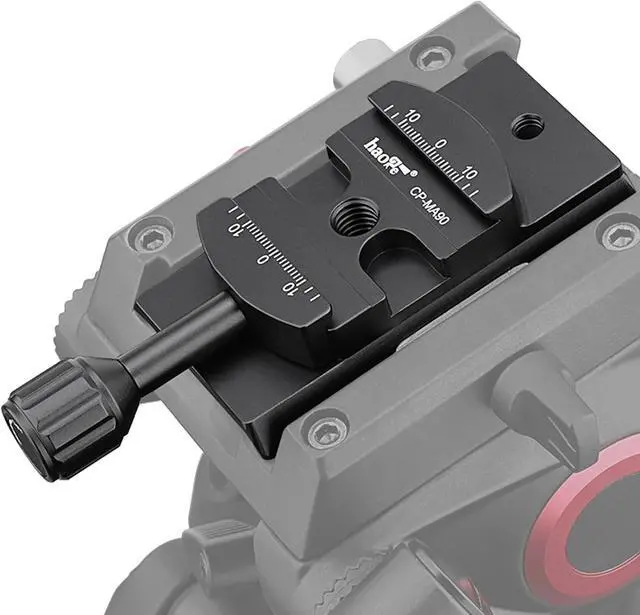 Alt view image 5 of 7 - CP-MA90 Quick Release Plate QR Clamp Adapter Convertor for Select Manfrotto Tripod Fluid Video Head to Arca-Swiss Compatible Fit 501PL / Q5 / 504PLONG / 500PLONG Heads