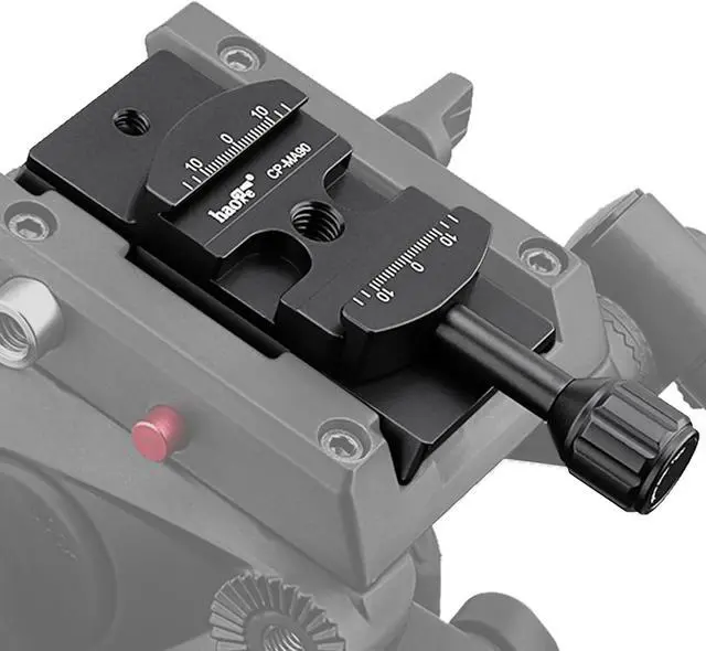 Alt view image 6 of 7 - CP-MA90 Quick Release Plate QR Clamp Adapter Convertor for Select Manfrotto Tripod Fluid Video Head to Arca-Swiss Compatible Fit 501PL / Q5 / 504PLONG / 500PLONG Heads