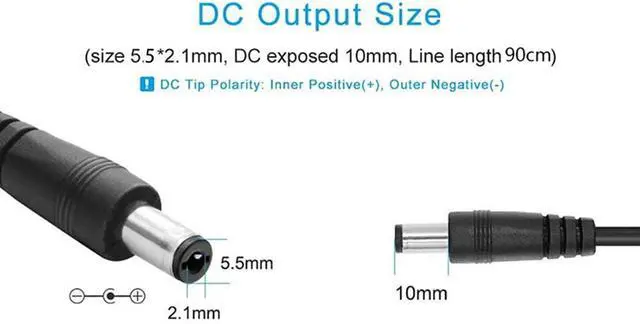 Alt view image 5 of 7 - 12V 8A Power Supply Adapter AC100-240V to DC12V Converter Transformer with 5.5x2.5mm DC Output Jack for LED Strip Light Wireless Router ADSL Cats Security Cameras