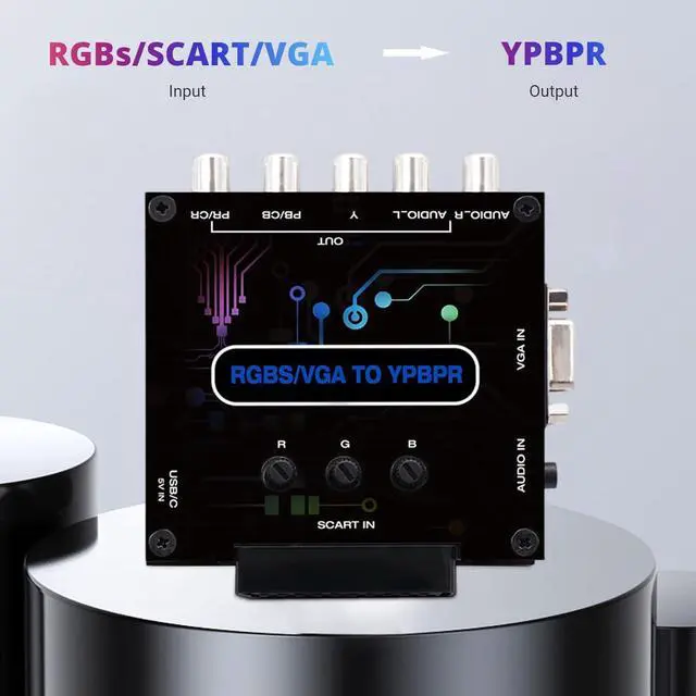 Alt view image 3 of 7 - RGBS VGA SCART to YPBPR Component Converter, 480i 480p 576i 576p 720p 1080i Video Transcoding Converter Color Difference Video Converter for for for N64