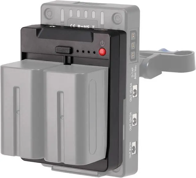 Alt view image 5 of 7 - Fotga Power Adapter Plate Convert Dual NP-F550 Battery to V Mount Battery Plate with Multiple Outputs D-Tap DC USB USB-C for Powering Camera Monitor Video Light Cell Phone