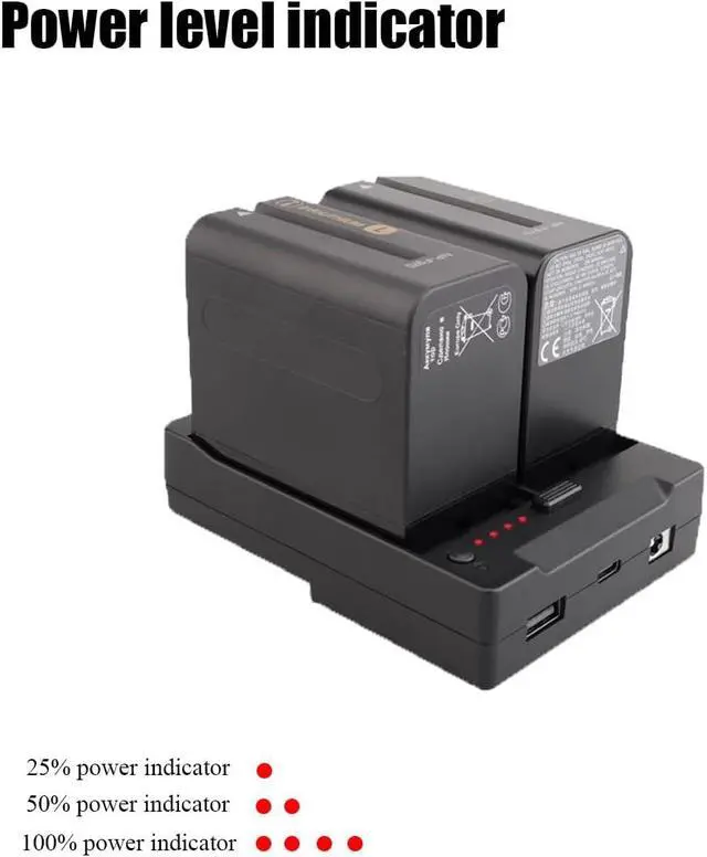 Alt view image 6 of 7 - Fotga Power Adapter Plate Convert Dual NP-F550 Battery to V Mount Battery Plate with Multiple Outputs D-Tap DC USB USB-C for Powering Camera Monitor Video Light Cell Phone