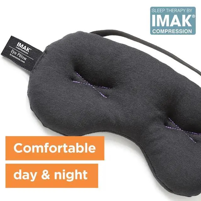 Alt view image 3 of 7 - Eye Pillow - Compression Eye Mask for Headache Support - Soothes Strain - Eases Sinus Pressure - Cooling - Universal Fit - Breathable Cotton - Washable & Reusable - Black