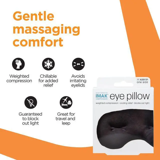 Alt view image 6 of 7 - Eye Pillow - Compression Eye Mask for Headache Support - Soothes Strain - Eases Sinus Pressure - Cooling - Universal Fit - Breathable Cotton - Washable & Reusable - Black