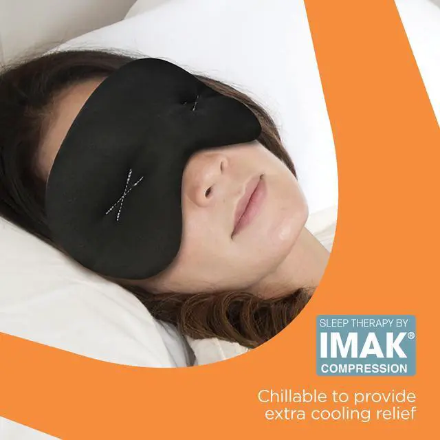 Alt view image 5 of 7 - Eye Pillow - Compression Eye Mask for Headache Support - Soothes Strain - Eases Sinus Pressure - Cooling - Universal Fit - Breathable Cotton - Washable & Reusable - Black