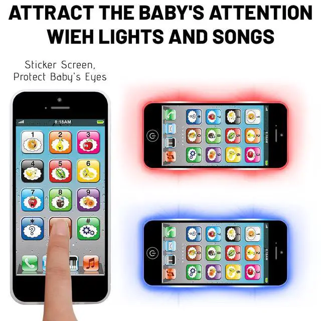 Alt view image 4 of 7 - Toy Learning Play Cell Phone with 8 Functions and Dazzling Lights Interactive Toy for Toddler Baby Kids Boys Girls