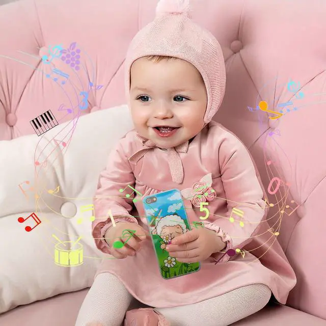 Alt view image 7 of 7 - Toy Learning Play Cell Phone with 8 Functions and Dazzling Lights Interactive Toy for Toddler Baby Kids Boys Girls
