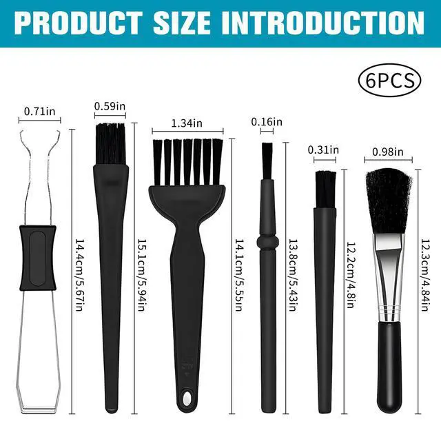Alt view image 2 of 7 - 6PCS Keyboard Brush Cleaner Kit with Keycap Puller & Switch Puller, PP Handle Nylon Small Space Dust Removal Anti Static Brush for Computer Keyboard Electrical Appliance Seam Motherboard Camera